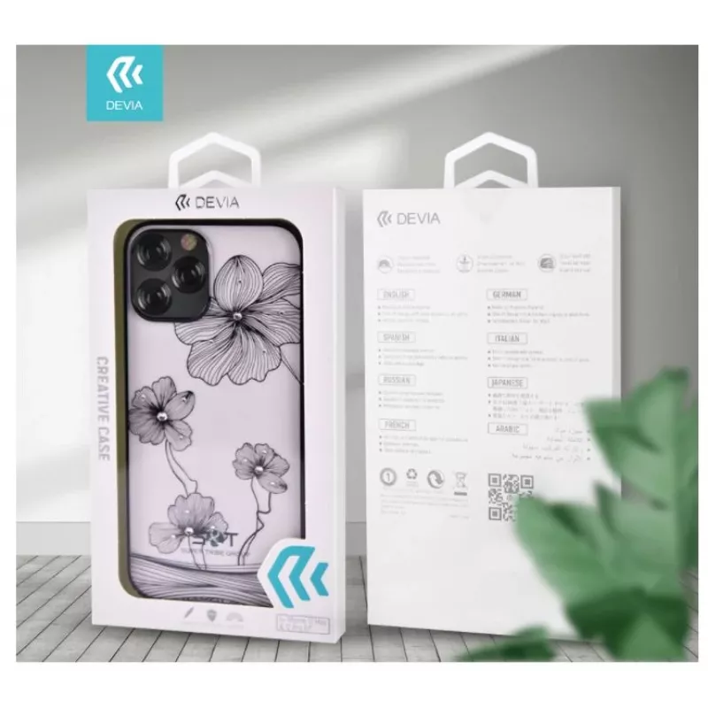 Aizsargtelefona maciņš Devia Crystal Flora iPhone 12 mini — melns