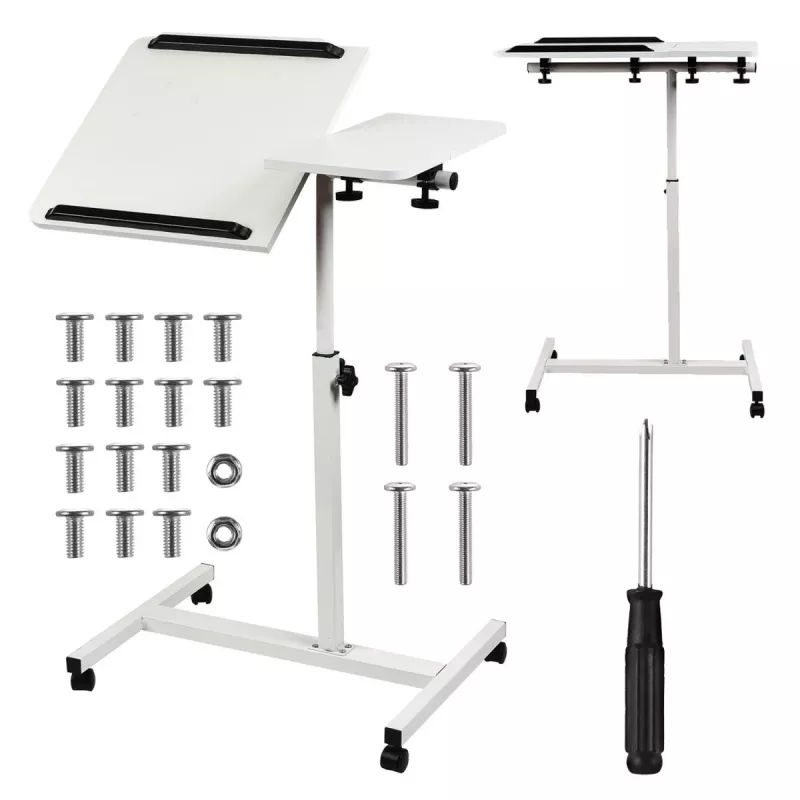 Maclean mobilais galds/klēpjdatora statīvs, balts, augstuma regulēšana 59-89cm, maks. 30kg, MC-121 W