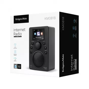 Interneta radio Kruger & Matz KM0818.1 ar Wi‑Fi, Bluetooth, USB un modinātāju