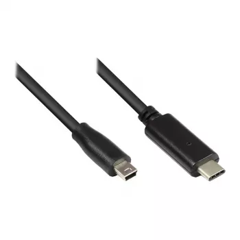 Good Connections USB2.0 kabelis C-Mini B5pol. melns 1,8m