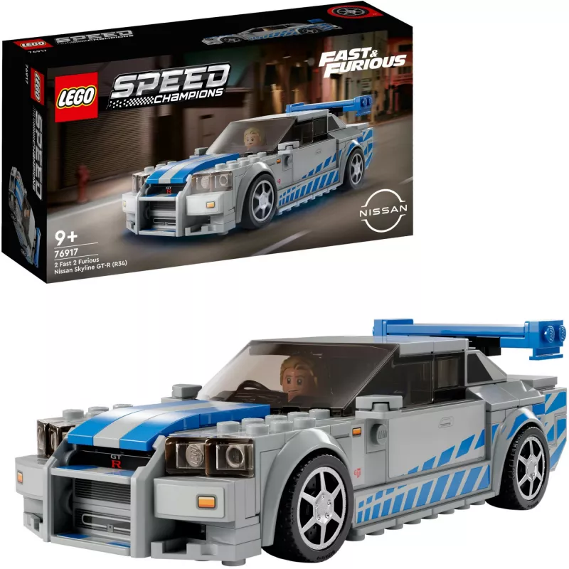 LEGO 76917 Speed Champions 2 Fast 2 Furious Nissan Skyline GT-R (R34) Auto rotaļlieta