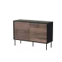 Kumode cama meble CORTINA 1D3S 120x40x81 cm, melna/valrieksta, 3 atvilktnes, skaidu plātne
