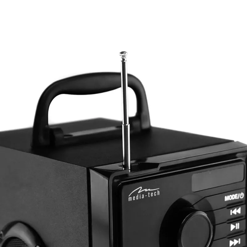 Bezvadu skaļrunis MEDIA-TECH MT3179, 20W (RMS 15W), Bluetooth 5.1, FM, MicroSD, USB, AUX, Li-Ion, 6 h, koka korpuss