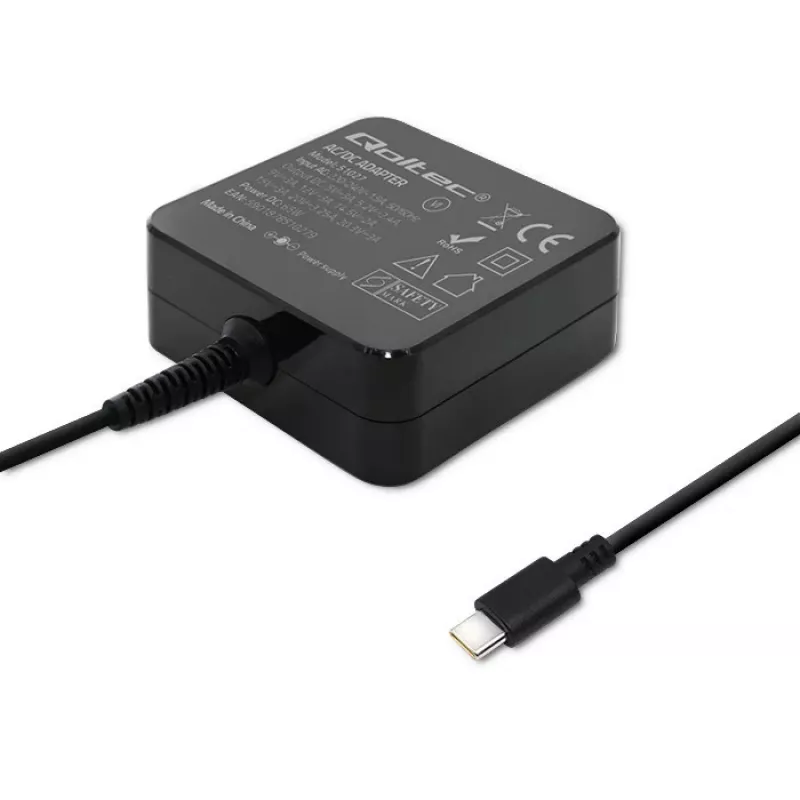 Qoltec 51027 Lādētājs | 65W | 5-20.3V | 2-3.25A | USB Type-C | PD