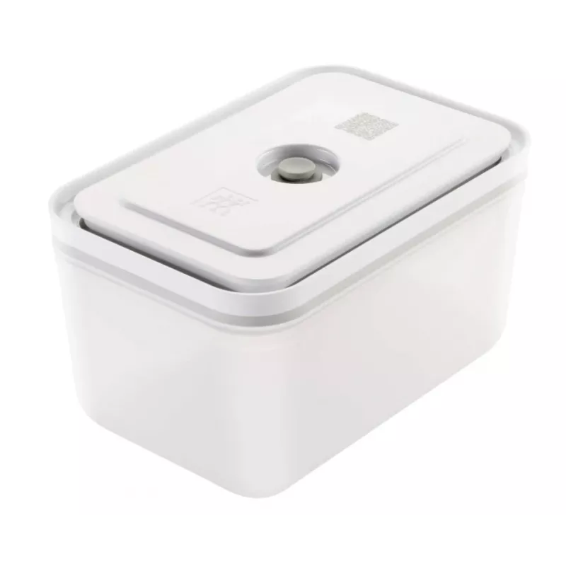 Vakuumēšanas kastes ZWILLING 36807-007-0, plastmasas taisnstūrveida pārtikas trauks, 1,1 l & 2,3 l, hermētiski noslēdzams vāks, noņemams, caurspīdīgi balts
