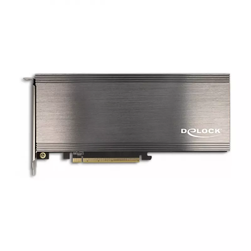 DeLOCK PCI Express 4.0 x16 karte ar 4 iekšējiem NVMe M.2 Key M slotiem, dzesēšanas radiatoru un ventilatoru