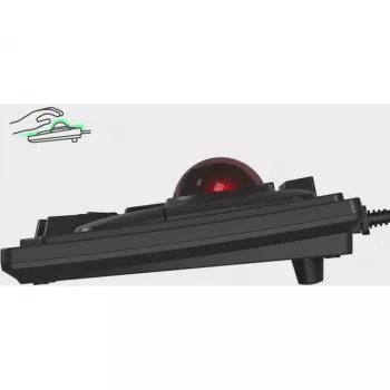 Vadu mehāniskā pilna izmēra tastatūra KeySonic KSK-8202ELU-T (DE) — USB, Vācu izkārtojums, Melna