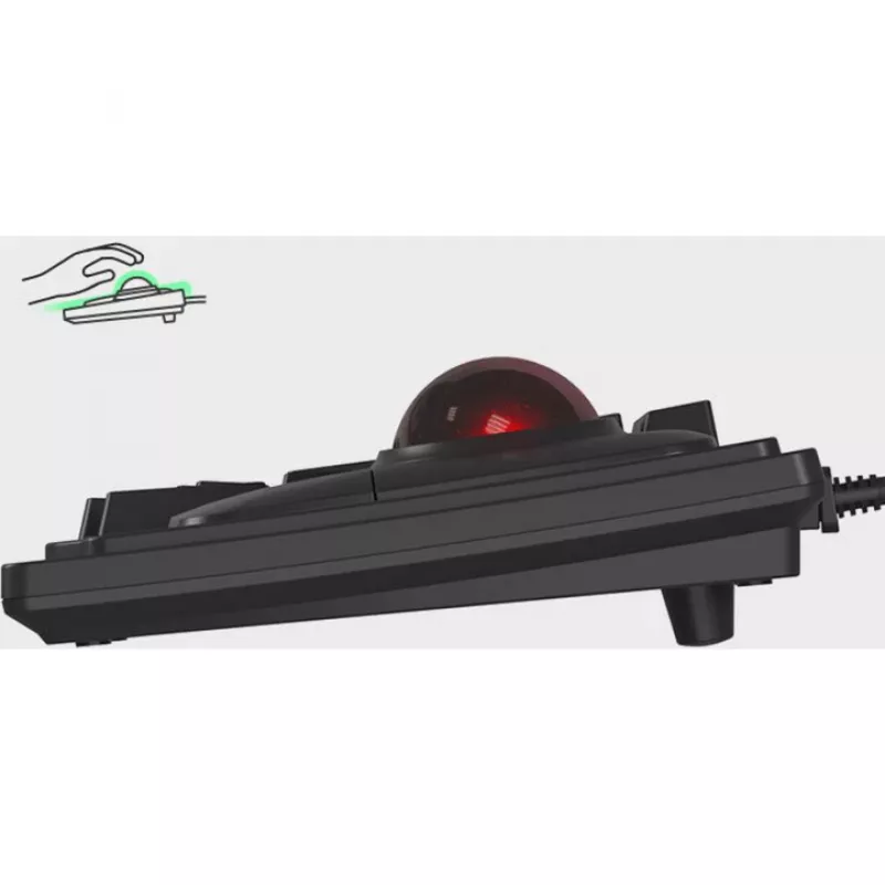 Vadu mehāniskā pilna izmēra tastatūra KeySonic KSK-8202ELU-T (DE) — USB, Vācu izkārtojums, Melna