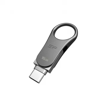 USB zibatmiņa Silicon Power 16 GB USB Type-A / USB Type-C, USB 3.2 Gen 1, titāna, cinka korpuss