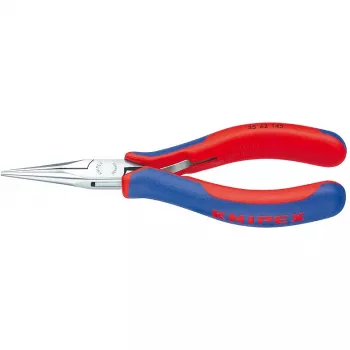 Knipex elektronikas satveršanas knaibles, kopējais garums 145 mm, plakanas apaļas spīles, 6 daudzkomponentu rokturis