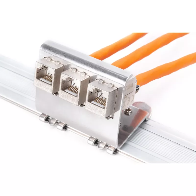 Adapteris Digitus AN-25183 3x Keystone modulim, nerūsējošais tērauds