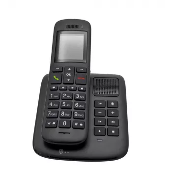 Telekom Sinus A 32 DECT telefons ar zvanītāja ID, melnkoka krāsā