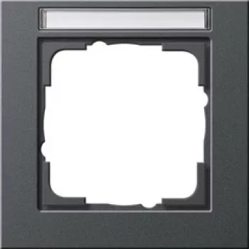 Sienas plāksne Gira E2 antracīta, termoplastiska, bezskrūvju, 80,8×80,8×9,3 mm