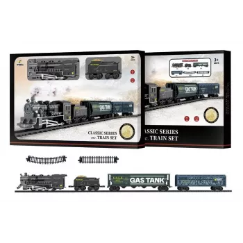 Elektriskais rotaļu vilciens Artyk Train Vintage — modelis 173806, ar baterijām darbināms retro stila dzelzceļa komplekts