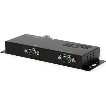 Seriālo ierīču serveris Exsys EX-6112-2 — Ethernet uz 2×RS-232, 12 V/3 A barošana