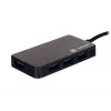 USB centrmezgls NATEC Moth 4 pieslēgvietu USB 3.2 Gen 1 Type-A (5000 Mbit/s), ar USB barošanu, melns, 0,15 m kabelis