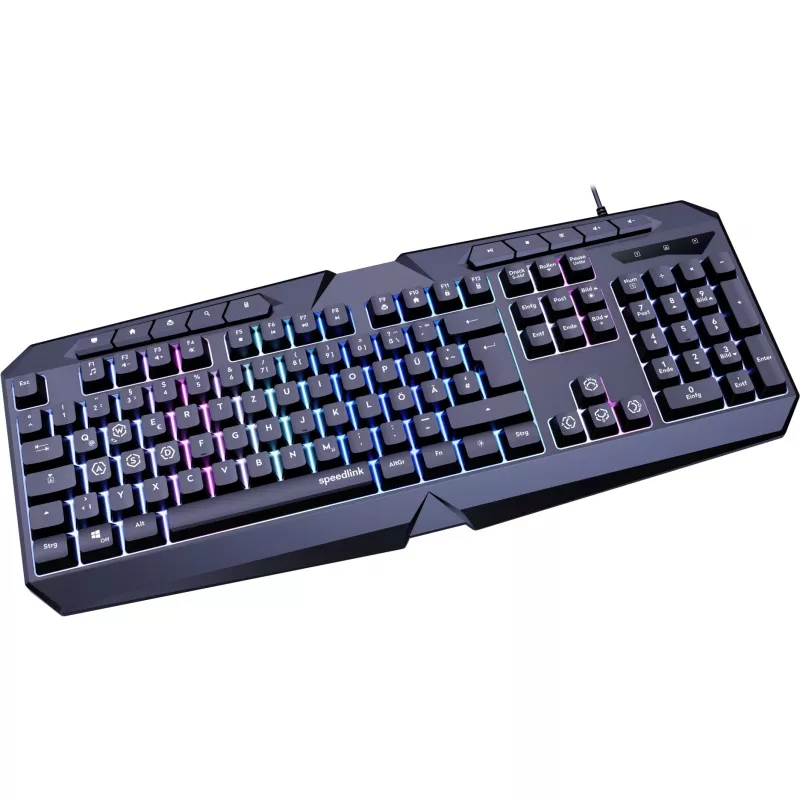 Klaviatūra SPEEDLINK LUDICIUM Spēļu USB QWERTZ Vācu Melna