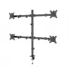 Monitora stiprinājums Gembird MA-D4-01, galda skava līdz 4 displejiem, 32 collas (81,3 cm), 40 kg, VESA 75x75–100x100, melns