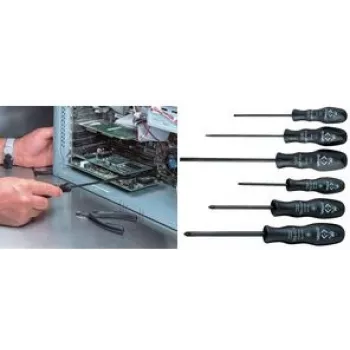 ESD instruments C.K Tools T4741S-ESD — antistatisks precīzijas skrūvgriezis, melns/dzeltens