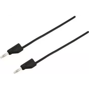 VOLTCRAFT Testa vads [Spraudnis 4 mm - Spraudnis 4 mm] 2 m Melns MSB-300 (MSB-300-2-SW)