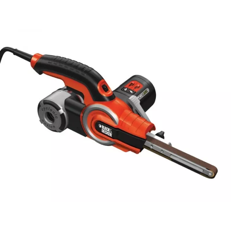 Lentas slīpmašīna Melns & Decker KA902EK — 400 W, regulējams ātrums, slīpēšanas plāksne 451×13 mm, 230 V, 3 m kabelis, ar pārnēsāšanas somu