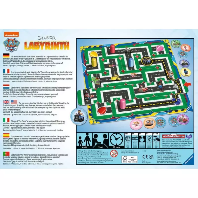 Galda spēle Ravensburger Paw Patrol Junior Labyrinth