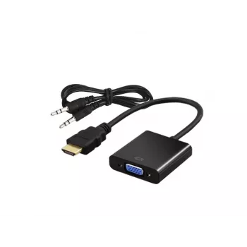 Video adapteris SAVIO CL-23/B VGA (vīrišķais) uz HDMI Type A (sievišķais) 0,5 m, melns