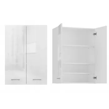 Topeshop POLA MINI DD balts glancēts vannas istabas uzglabāšanas skapis