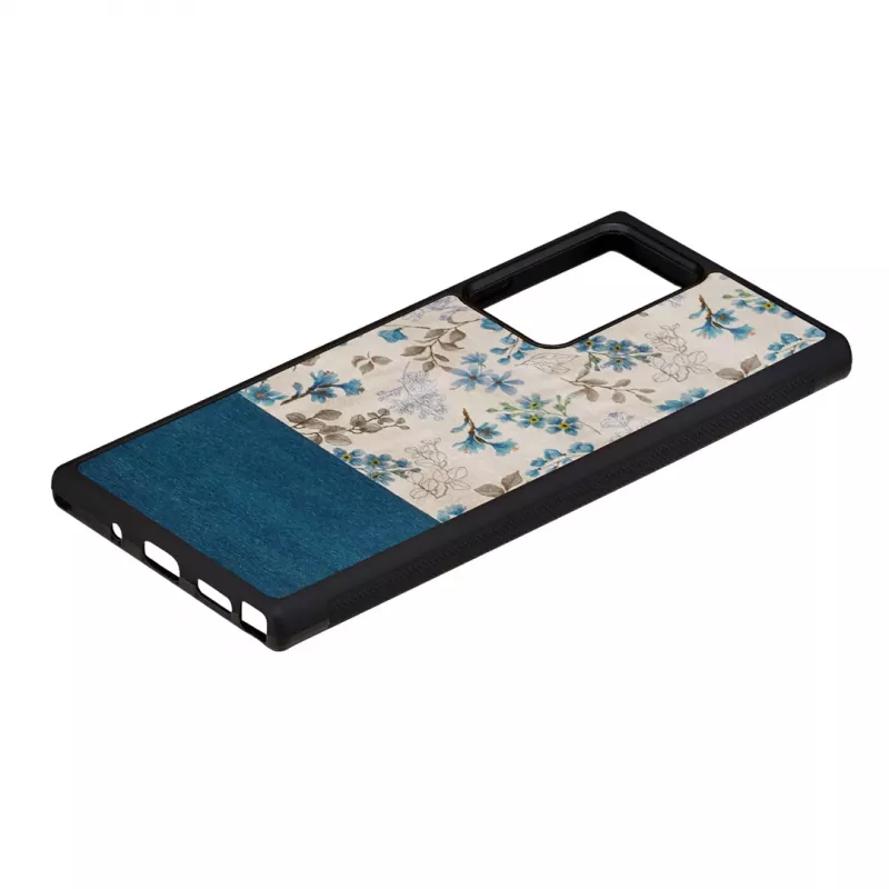 Man and wood telefona maciņš Samsung Galaxy Note 20 Ultra — zils zieds uz melna