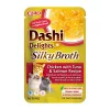 Mitrā kaķu uzkoda INABA Dashi Delights Silky Broth — Vista ar tunci un lasi, 40 g paciņa, 93% mitrums, diētisks gremošanas atbalsts