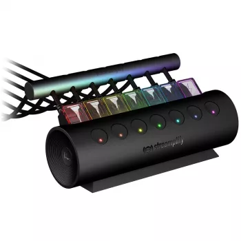 Streamplify HUB CTRL 7, 7x USB 3.0 Type A, RGB, 12V, EU barošanas kabelis - melna