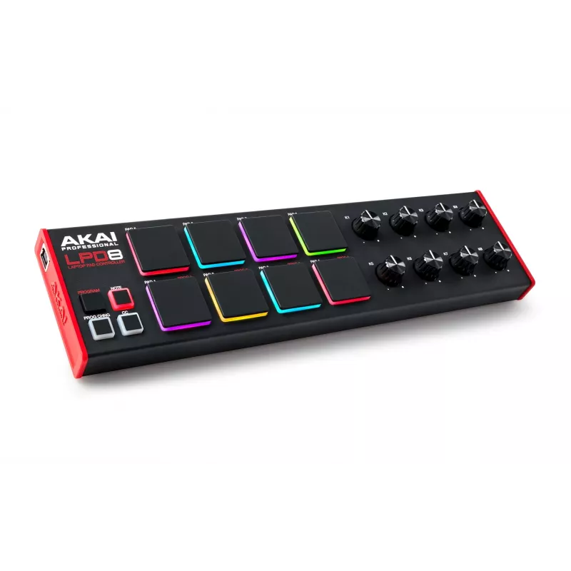 Akai LPD8 MKII MIDI tastatūra 8 taustiņi USB Melns, Sarkans