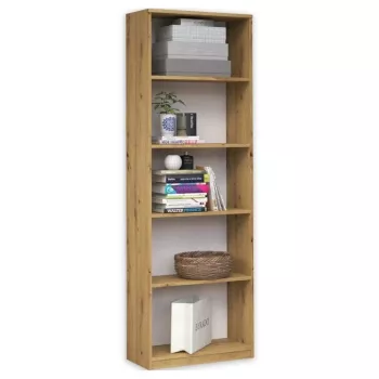 Biroja grāmatu skapis top e shop R40 ARTISAN, ozola krāsa, 5 plaukti, 400×300×1820 mm, skaidu plātnes karkass