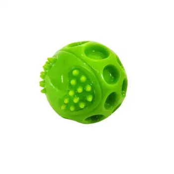 Suņu rotaļlieta Hilton Squeak Ball 6,3 cm — gumijas čīkstošā bumbiņa, 1 gab., zila, piemērota visu šķirņu suņiem