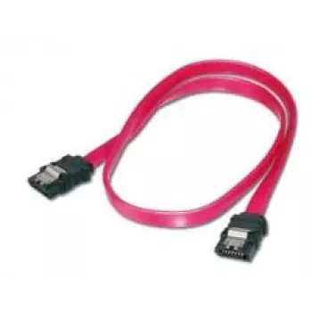 Assmann SATA savienojuma kabelis. L veida. ar fiksatoru M/M. 0,5 m. taisns. SATA II/III. UL. sarkans (AK-400102-005-R)