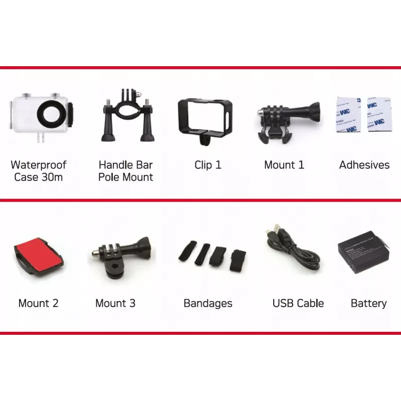 AgfaPhoto Action Cam sporta kamera 16 MP 2K Ultra HD CMOS Wi-Fi 58 g (AC7000BK)