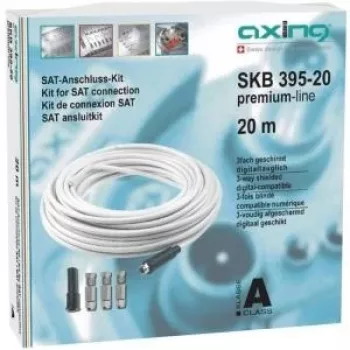 Koaksiālais kabelis Axing SKB 395-20 20m Balts
