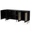 JUTA 4D kumode 4D 200x39,5x90 melns + linol calabria