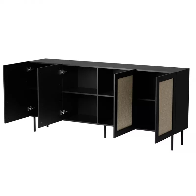 JUTA 4D kumode 4D 200x39,5x90 melns + linol calabria