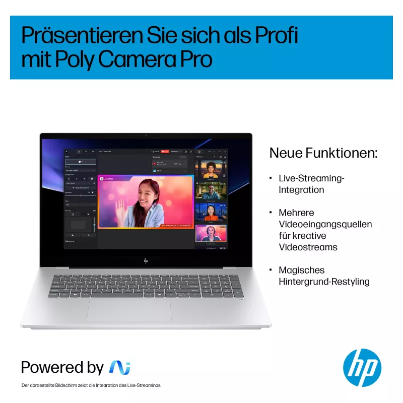 HP OmniBook 7 17-dc0076ng piezīmjdators 43,9 cm (17,3) 1920x1080 - Intel Core Ultra 7 258V - 1TB SSD - HDMI/Thunderbolt - Windows 11 Pro - Sudraba (CV1J8EA#ABD)