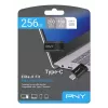 USB zibatmiņa PNY Elite-X 256 GB USB Type-C 3.2 Gen 1 (Lasīšanas ātrums 200 MB/s, Rakstīšanas ātrums 100 MB/s) Melna