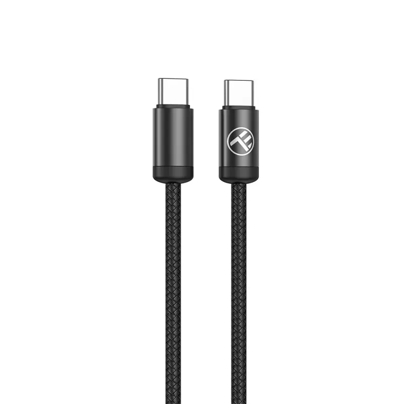 USB-C kabelis Tellur TLL155791, 1 m, 3A, melns
