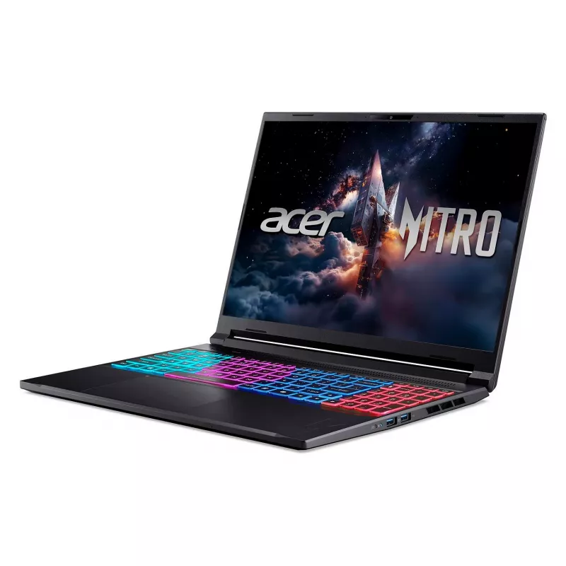 Acer Nitro V 16S ANV16S-71-708Y klēpjdators — Intel Core 7 240H, 16 collu WUXGA, 16 GB DDR5, 1 TB SSD, Windows 11 Home, melns