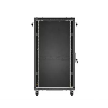 Rack cabinet LANBERG FF01-6222-12B 22U 600x1200 mm melns ar stikla priekšējām un aizmugurējām durvīm