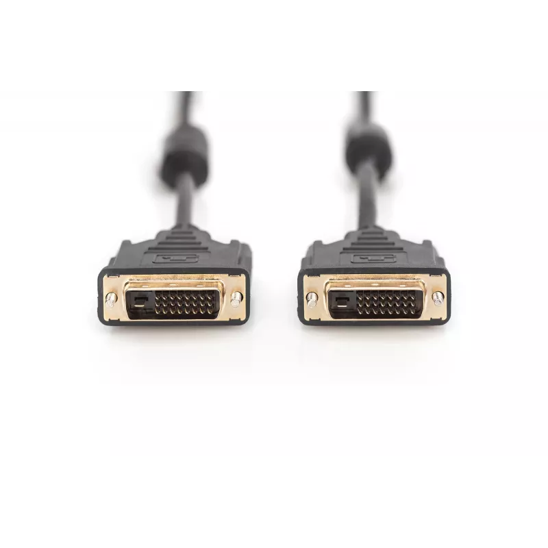 DIGITUS - DVI kabelis - Dual Link - DVI-D (M) - DVI-D (M) - 5,0m - liets, īkšķa skrūves - melns (AK-320101-050-S)