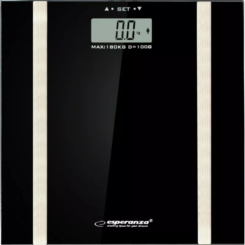 Personīgie vannas istabas svari Esperanza EBS018K - elektroniskie, 180 kg, melni