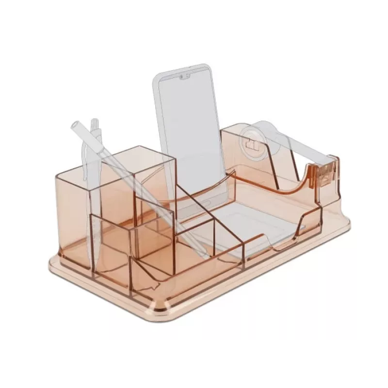 Galda organizators DeLOCK 18341 caurspīdīgs brūns plastmasa 145x250x85mm
