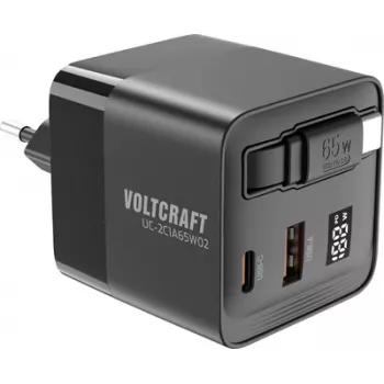 Voltcraft UC-2C1A65W02 USB lādētājs izejas strāva maks. 3 A USB-C USB-A izeju skaits 3 (VC-16619015)