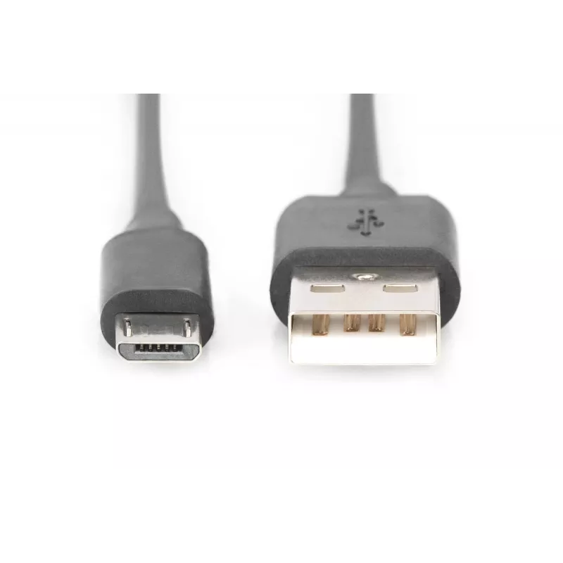 Assmann USB 2.0 savienojuma kabelis. tips A — micro B M/M. 1,0 m. USB 2.0 saderīgs. UL. melns (AK-300110-010-S)