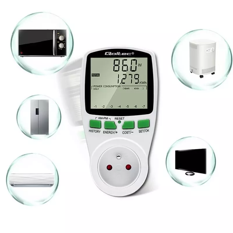 Jaudas mērītājs QOLTEC PM0627 3680W ar vēsturi — QOLTEC PM0627 3680W